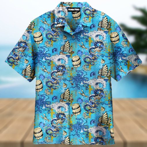 Asian Dragon, Octopus And Sea Voyages Aloha Hawaiian Shirt