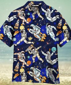 Astronauts In Sport Activities With Spaceships And Planets Aloha Hawaiian Shirt