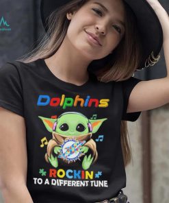 Autism Miami Dolphins Baby Yoda Rockin To A Different Tune Shirt, hoodie, sweater, long sleeve and tank top Autism Miami Dolphins Baby Yoda Rockin To A Different Tune Shirt