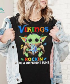 Autism Minnesota Vikings Baby Yoda Rockin To A Different Tune Shirt