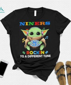 Autism San Francisco 49ers Baby Yoda Rockin To A Different Tune Shirt
