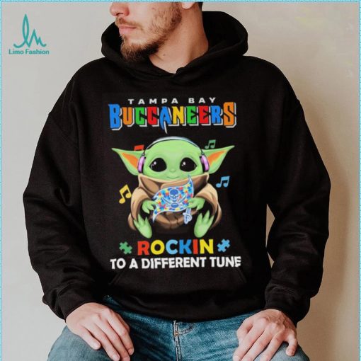 Autism Tampa Bay Buccaneers Baby Yoda Rockin To A Different Tune Shirt