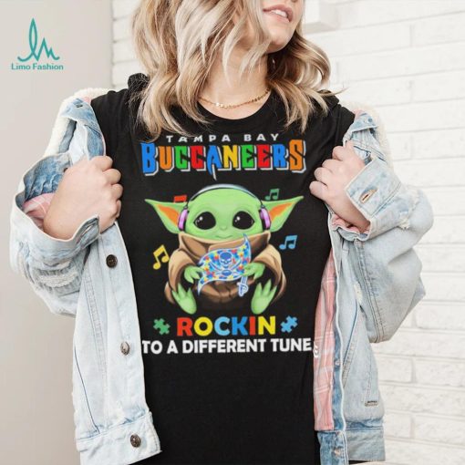 Autism Tampa Bay Buccaneers Baby Yoda Rockin To A Different Tune Shirt