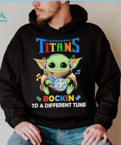 Autism Tennessee Titans Baby Yoda Rockin To A Different Tune Shirt