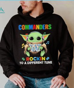 Autism Washington Commanders Baby Yoda Rockin To A Different Tune Shirt