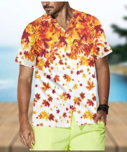 Autumn Leaves On White Thanksgiving Hawaiian Shirts