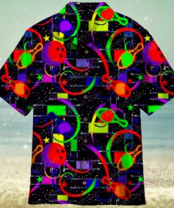 Awesome Bowling In Space Colorful Light Aloha Hawaiian Shirt