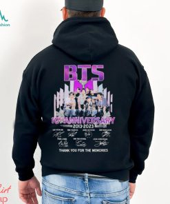 BTS 10th Anniversary 2013 – 2023 Signature Thank You For The Memories T Shirt