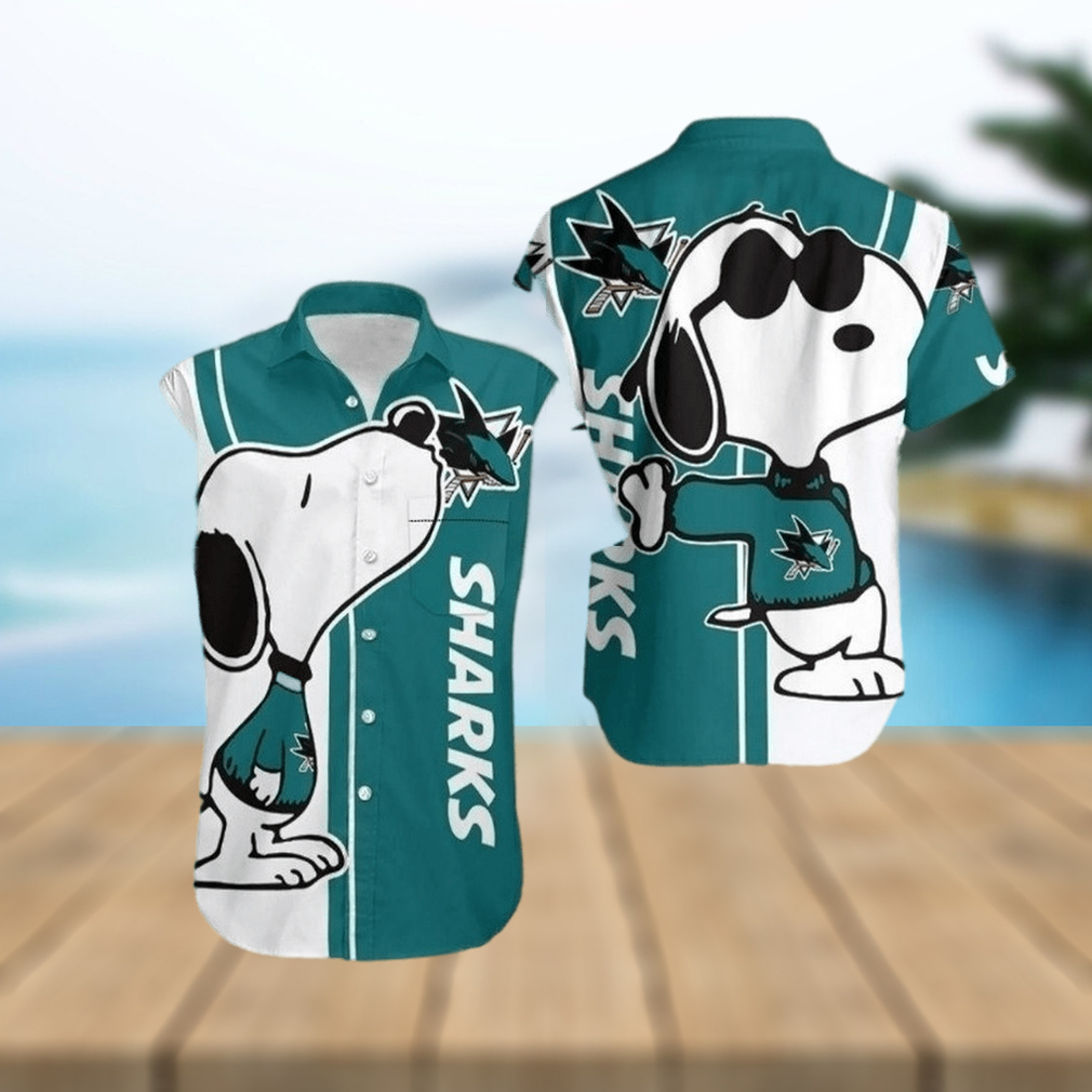 Beach San Jose Sharks Snoopy Hawaiian Shirt For Men For Men Beach San Jose Sharks Snoopy Hawaiian Shirt For Men For Men