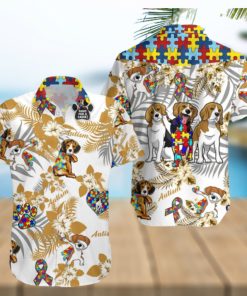 Beagle Autism Aloha Hawaiian Shirts Gift For Summer Vacation