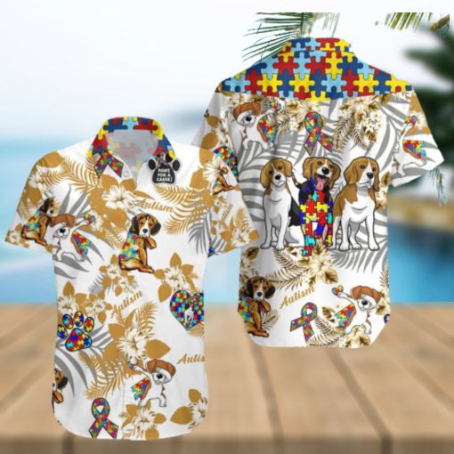 Beagle Autism Aloha Hawaiian Shirts Gift For Summer Vacation