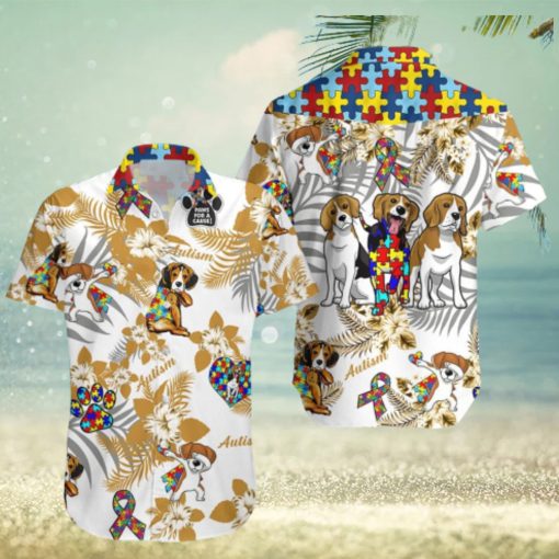 Beagle Autism Aloha Hawaiian Shirts Gift For Summer Vacation