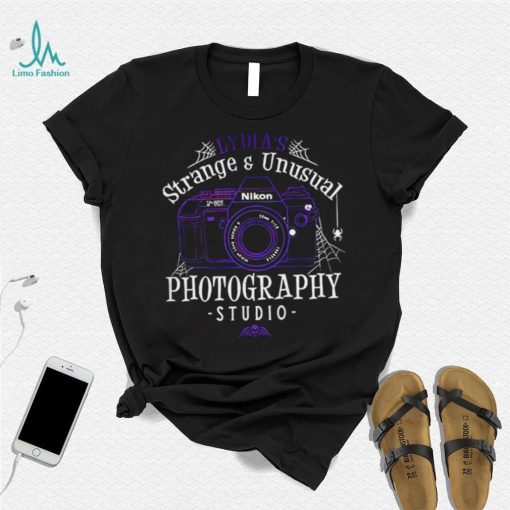 Beetlejuice Lydia’s Strange and Unusual Photography Studio logo shirt