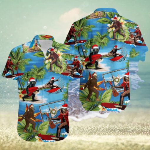 Bigfoot Camping Aloha Hawaiian Shirts Christmas Gift