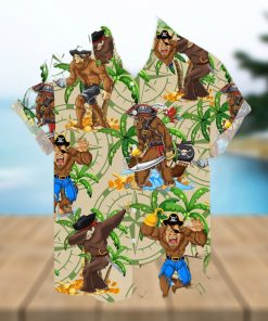 Bigfoot PirateShort Sleeve Aloha Hawaiian Shirt Summer Gift For Men And Women