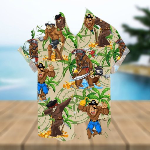 Bigfoot PirateShort Sleeve Aloha Hawaiian Shirt Summer Gift For Men And Women