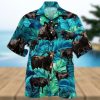 Black Angus Cattle Lovers Sunflower Watercolor Aloha Hawaiian Shirts