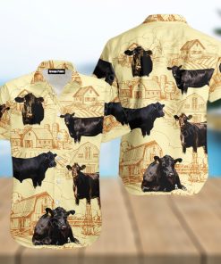 Black Angus Cattle Lovers Farm Hawaiian Shirts