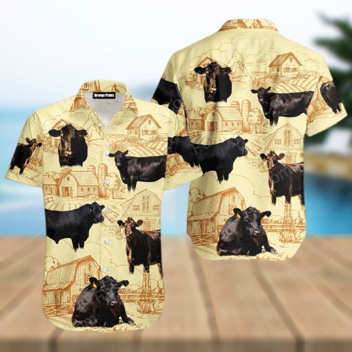 Black Angus Cattle Lovers Farm Hawaiian Shirts