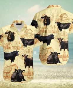 Black Angus Cattle Lovers Farm Hawaiian Shirts