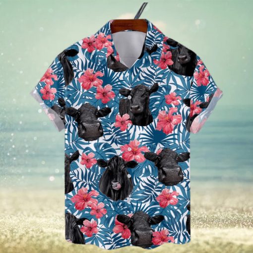 Black Angus Cow Short Sleeve Aloha Hawaiian Shirt Summer Gift For Men And Women