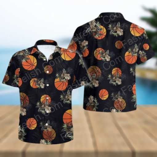 Black Basketball Hawaiian Shirts