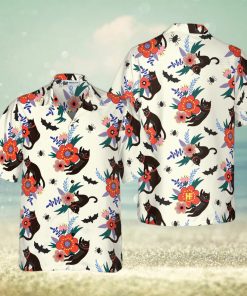 Black Bats And Cats Hawaiian Shirt