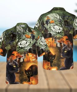 Black Cat & The Pumpkin Halloween Hawaiian Shirt