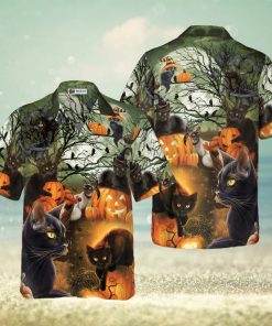 Black Cat & The Pumpkin Halloween Hawaiian Shirt