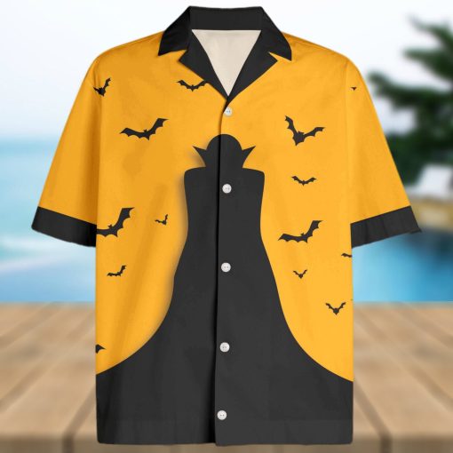 Black and Yellow Dracula Halloween Hawaiian Shirts