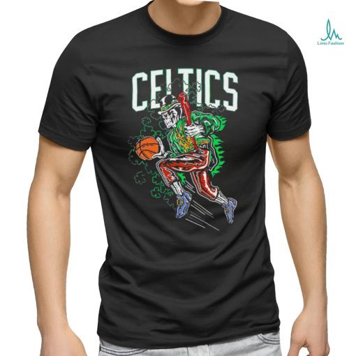 Boston Celtics skeleton mascot logo shirt