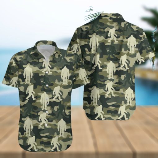 Camo Bigfoot Aloha Hawaiian Shirt