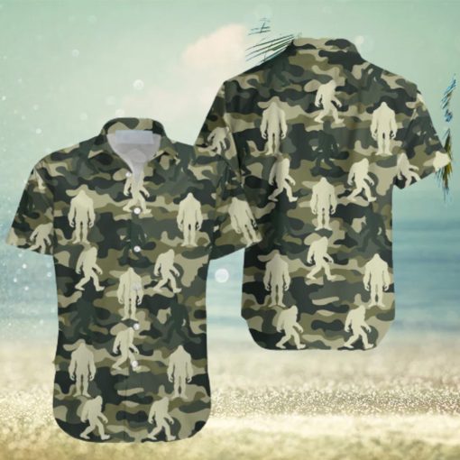 Camo Bigfoot Aloha Hawaiian Shirt