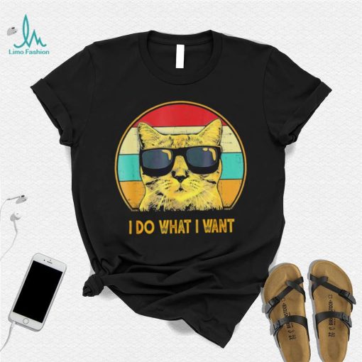 Cat wear glass I do what I want vintage shirt