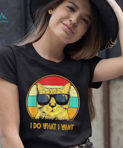 Cat wear glass I do what I want vintage shirt
