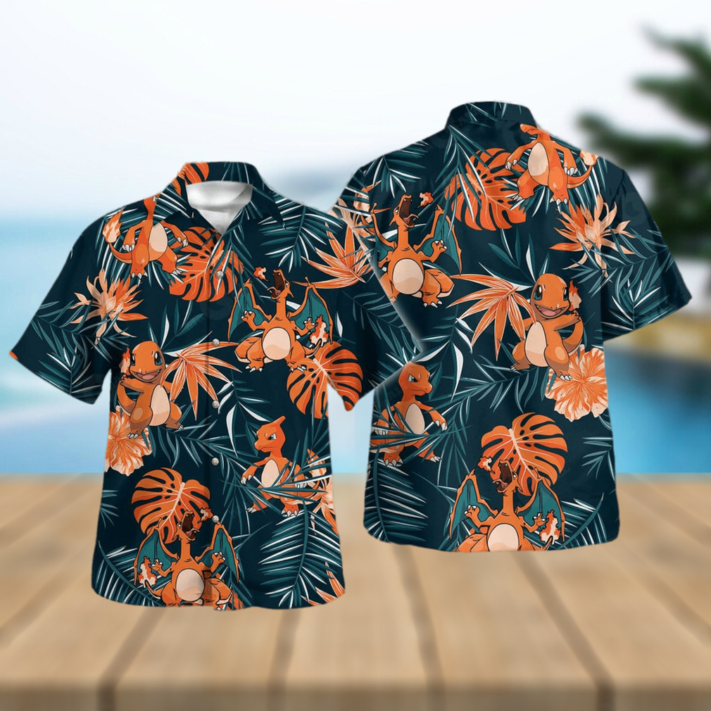 Charizard Charmeleon Charmander Tropical Design Hawaiian Shirt and Short Charizard Charmeleon Charmander Tropical Design Hawaiian Shirt and Short
