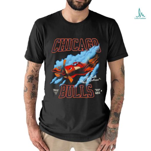 Chicago Bulls Airlines fly Bulls world Airlines logo shirt