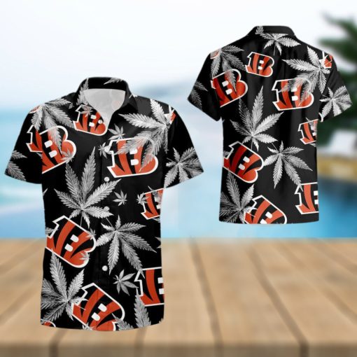 Cincinnati Bengals Cannabis Black Summer Hawaiian Shirt For Men And Women