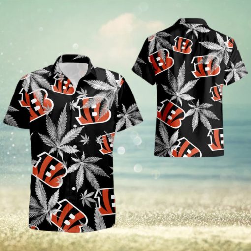 Cincinnati Bengals Cannabis Black Summer Hawaiian Shirt For Men And Women