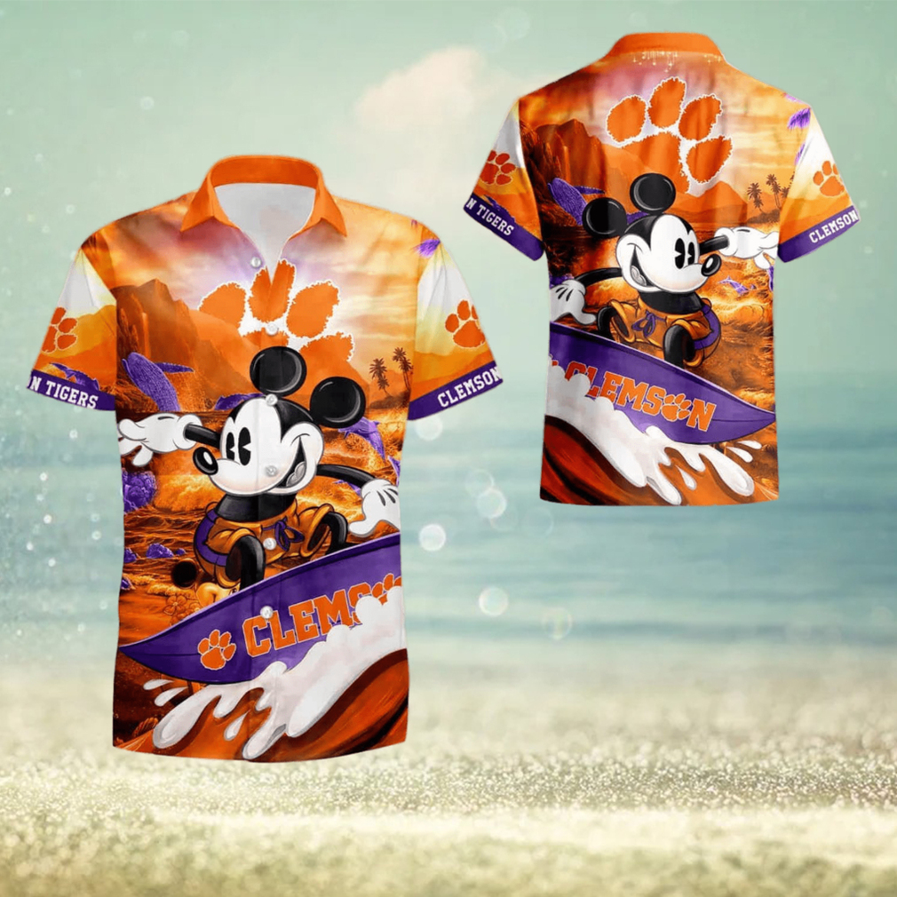 Clemson Tigers Ncaa Mickey Hawaii Summer Hawaiian Shirt For Men
