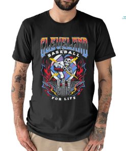 Cleveland Guardians skeleton baseball for life logo shirt