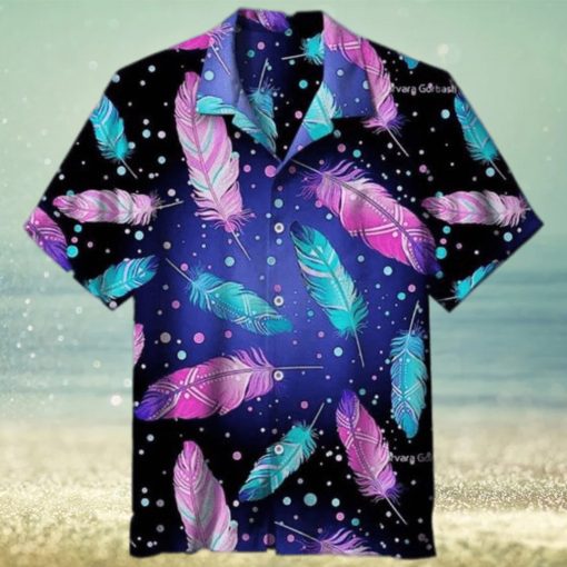 Colorful Feathers Under The Stars 3D Funny Hawaiian Shirt