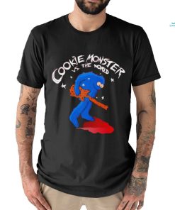 Cookie Monster in the style of Scott Pilgrim vs The World Cookie Monster vs the World shirt