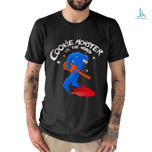 Cookie Monster in the style of Scott Pilgrim vs The World Cookie Monster vs the World shirt