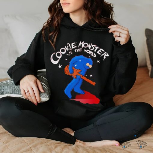 Cookie Monster in the style of Scott Pilgrim vs The World Cookie Monster vs the World shirt