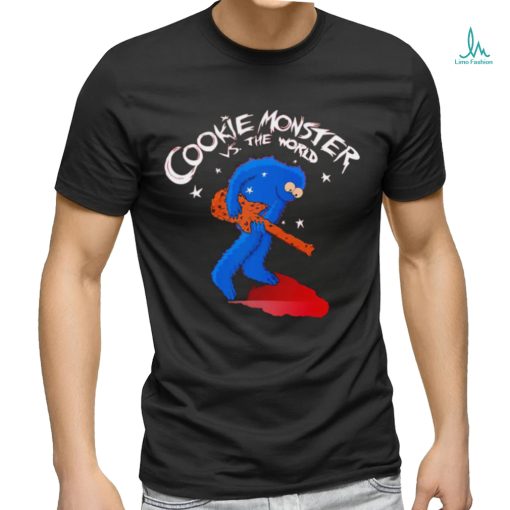 Cookie Monster in the style of Scott Pilgrim vs The World Cookie Monster vs the World shirt