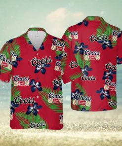 Coors Banquet Beer Hibiscus Flower And Palm Leaves Pattern Limited Hawaiian Shirt