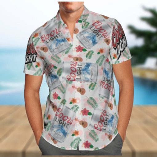 Coors Light Beer Hawaiian Shirt Floral Guitar Gift For Beach Lovers