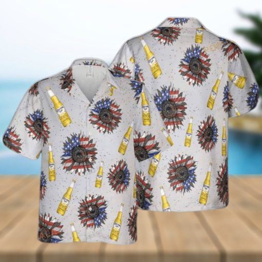 Corona Light SuNFLowered 4th Of July 3D Funny Hawaiian Shirt