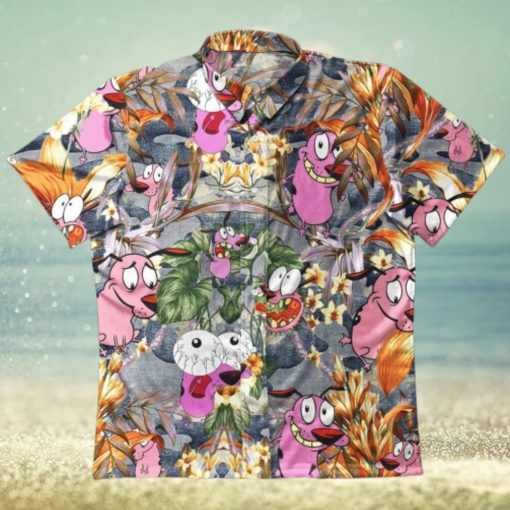 Courage The Cowardly Dog Short Sleeve Hawaiian Casual Shirt